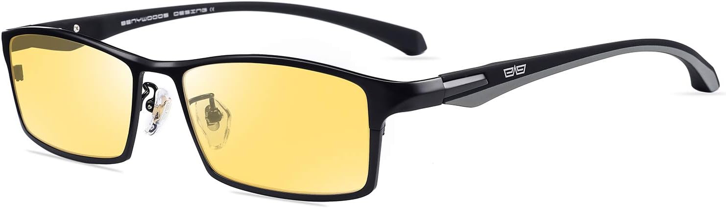 Mens Titanium Polarized Sunglasses Photochromic Sunglass For Day&Night Driving UV400 BSYS9064