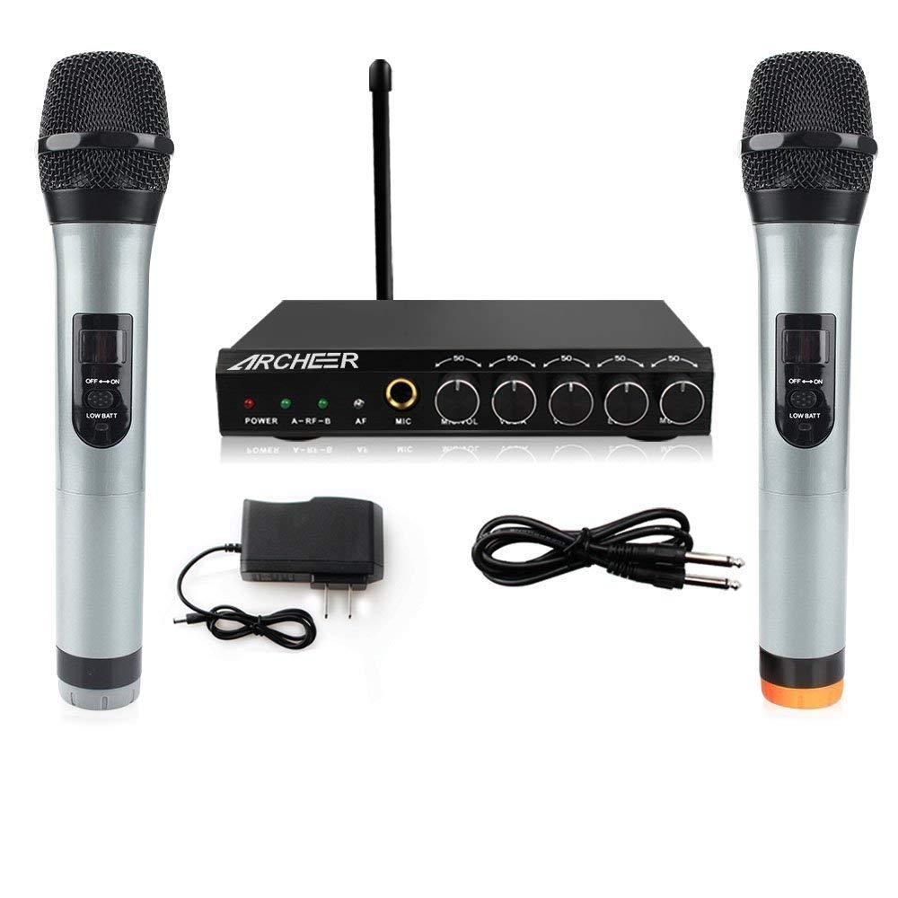 ARCHEER Bluetooth Wireless Microphone System Karaoke Machine With 1/4