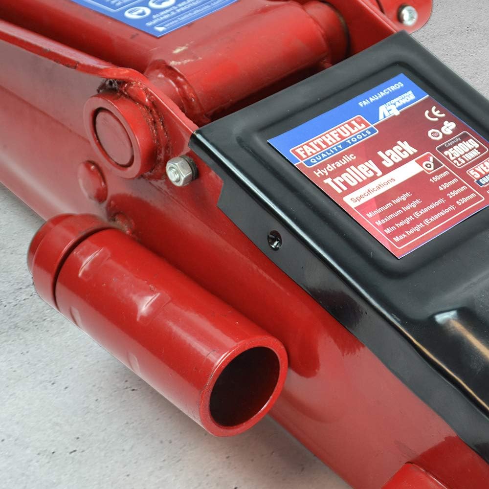 Faithfull FAIAUJACTRO3 2.5t Trolley Jack, Red - Image 4