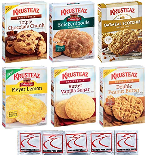 KRUSTEAZ Cookie Mix Variety Pack - Bundle of 6 Different Flavors - Triple Chocolate, Snickerdoodle, Peanut Butter, Meyer Lemon, Butter Vanilla, Oatmeal. Gift Set - Thumbnail 7