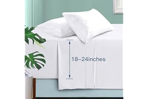 Manyshofu Extra Deep Pocket Twin Sheets Set - Hotel Luxury 1800 Thread Count Sheets & Pillowcases - Kids Bedding Set up to 24" Mattress - Pure White Bed Sheets 18-24 Inch Deep Pockets - 3 Piece
