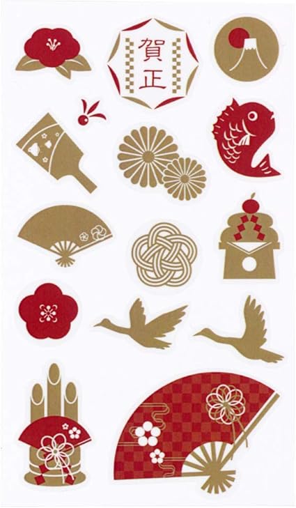 Amazon Co Jp お正月 新年 縁起物 マスクシール マスクに貼れるステッカー ネコポス発送 賀正 文房具 オフィス用品