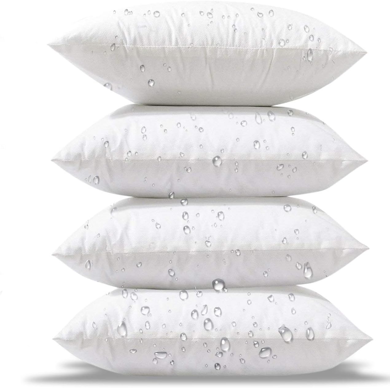Phantoscope Premium Outdoor Pillow Inserts - Pack of 4 Square Form Decorative Throw Pillow Couch Sham Cushion Stuffer 18 x 18 inches- Water, Mildew, Dust Mite Resistant: Home & Kitchen