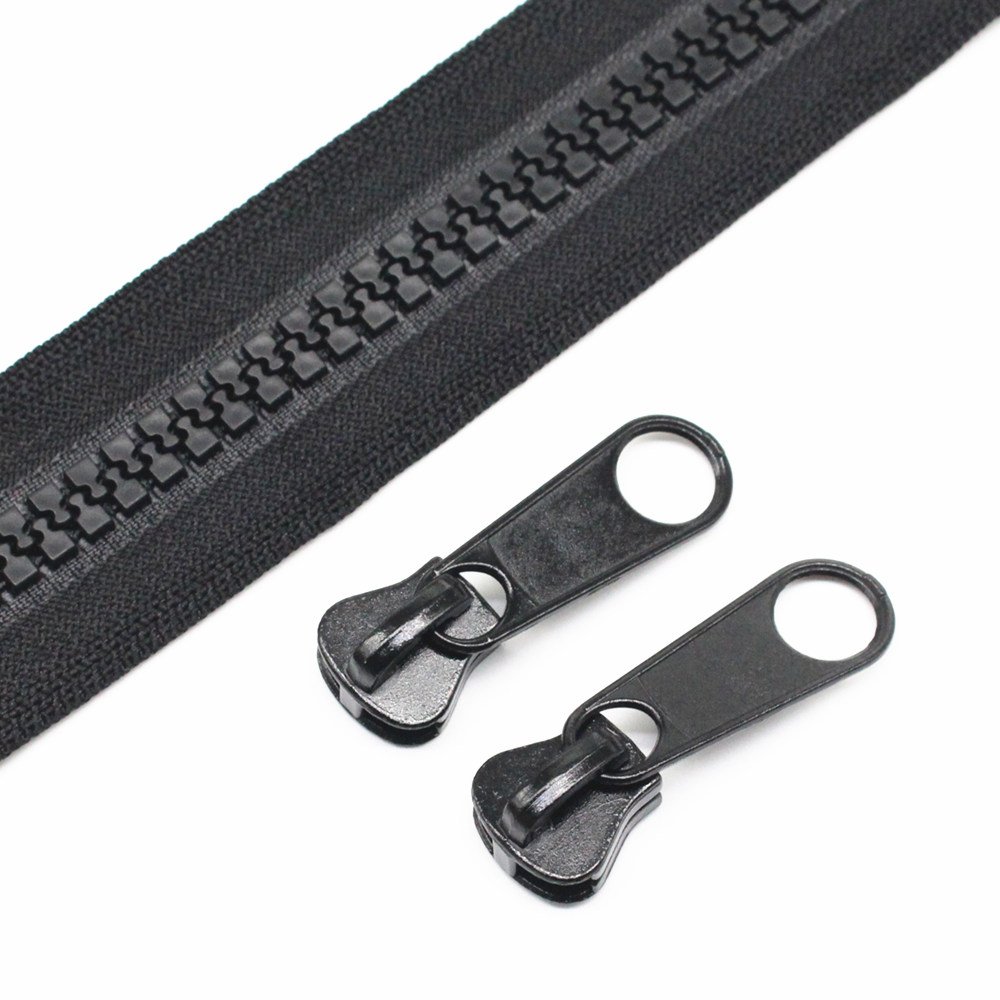YaHoGa #10 Large Plastic Zipper By The Yard Bulk 5 Yards with 10pcs Long Sliders for DIY Sewing Tailor Crafts Bags Tents Clothing (5 Yards)