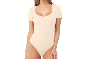 MANGDIUP Bodysuit for Women Scoop Neck Sleeveless Soft Comfortable Basic Tank Tops