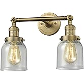 Innovations 208-BB-G54 2 Light Bathroom Fixture, Small Bell Shade, Brushed Brass