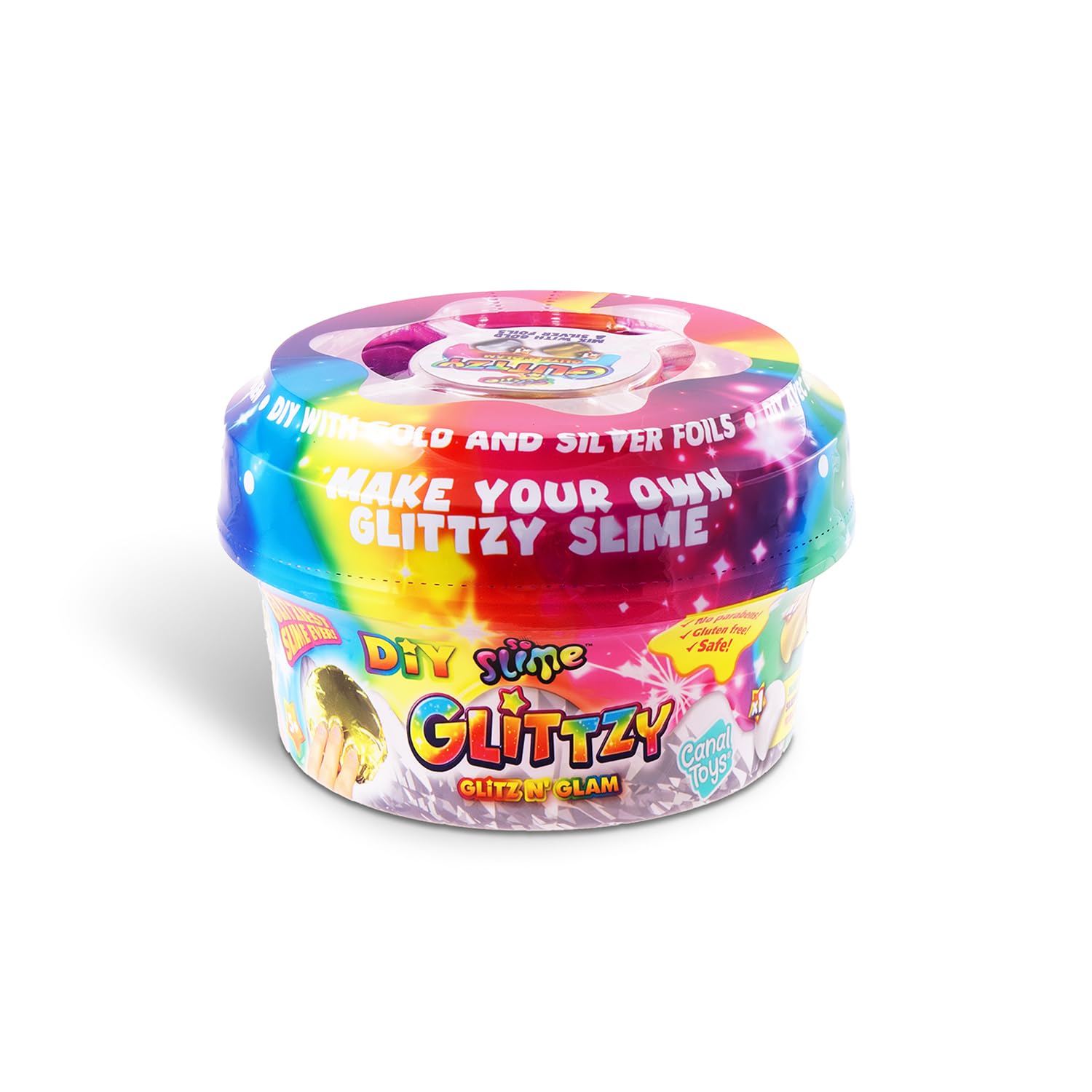 So Slime Glitzy Glitz & Glam Slime Pot - decorate your own clear slime - add in metallic foil and decorations - So Glitzy