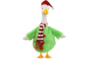 Aymolas Funny Green Goose Outfit Christmas Goose Costume for 23''H Porch Goose Clothes for Yard Lawn Outdoor Garden Patio Xmas Holiday Decor