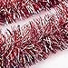 iPEGTOP 26.2ft Christmas Tinsel Garland, Classic Thick Colorful Reflections Shiny Sparkly Soft Party Hanging Tinsel Ornaments Ceiling Christmas Tree Decorations, 4 inch Wide - Red
