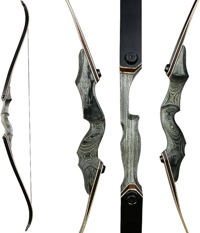 TOPARCHERY 60 Inch Archery Takedown Recurve Bow Right Handed Riser Bow