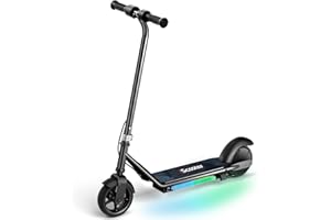 iScooter IK3/IK3Pro Electric Scooter for Kids Aged 6-12, LED Display, 3 Speeds, 3 Heights (IK3Pro), Magnetic Charging, 150W Motor, Colorful Lights