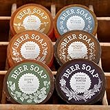 BEER SOAP 6-PACK - All Natural + Made in USA - Actually Smells Good! Perfect Gift For Beer Lovers