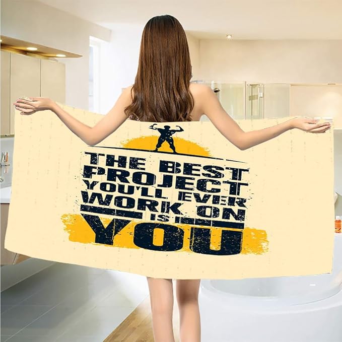 Gene Washington - Toallas de baño de Secado rápido con Frase de Trabajo