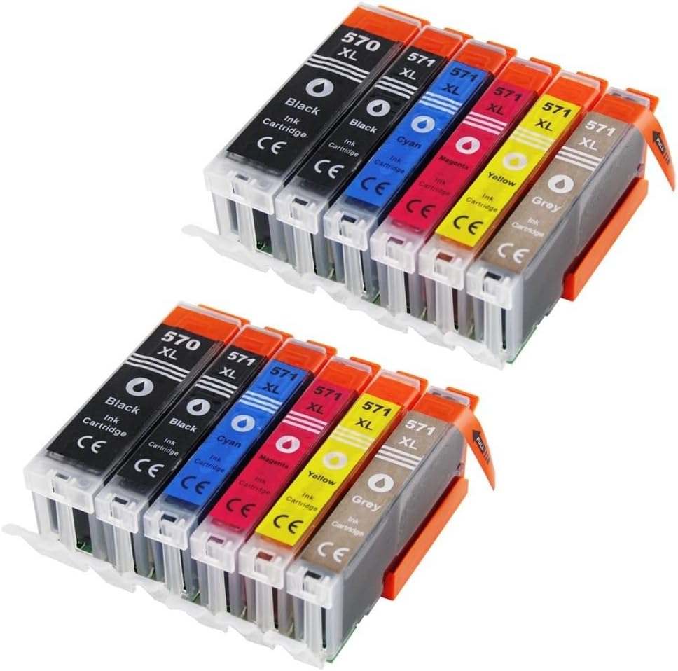 BVH Direct 12 XL Compatible PGI-570XL CLI-571XL Ink Cartridges for Canon Pixma MG7750 MG7751 MG7752 MG7753 TS8050 TS8051 TS8052 TS8053 TS9050 TS9055