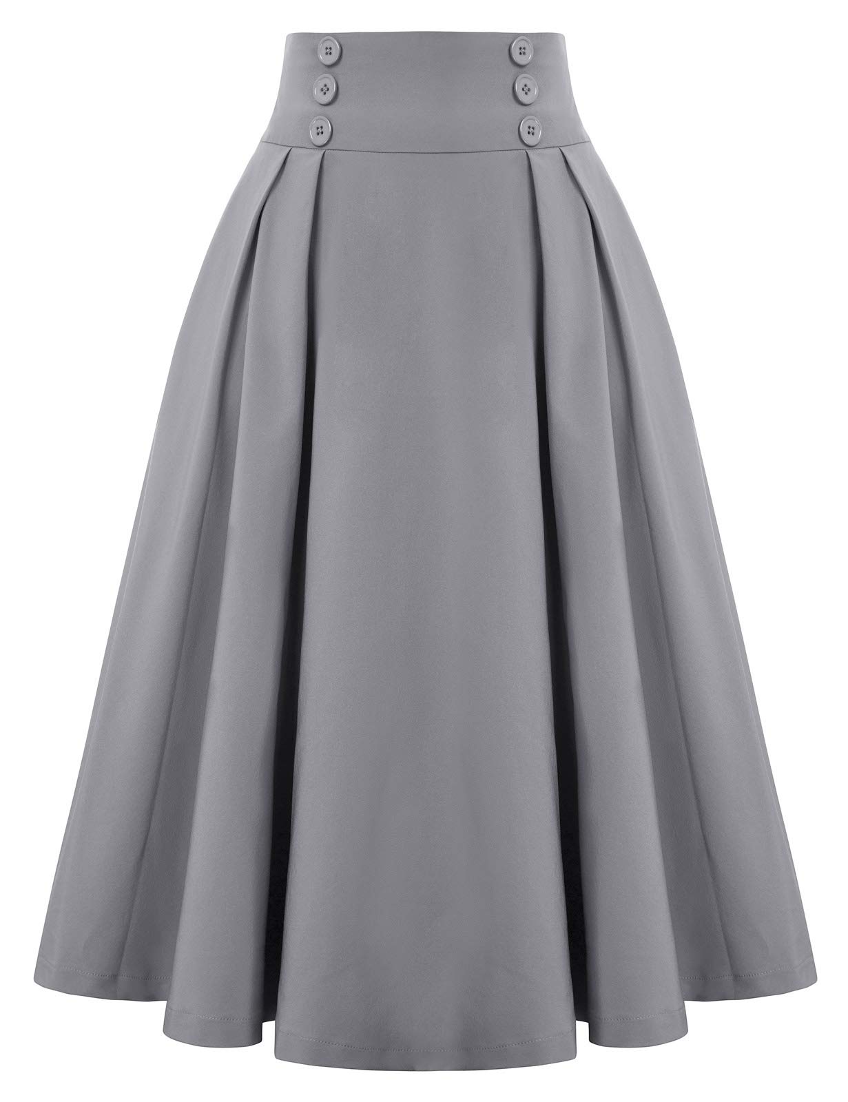 Photo 1 of ****NEEDS ZIPPER REPLACEMENT**** Belle Poque Women's High Waist Elastic Waist Gray Skirts with Pockets, S