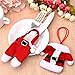 8 Pieces Christmas Table Decorations Christmas Silverware Holder Santa Suit Dinner Flatware Holders