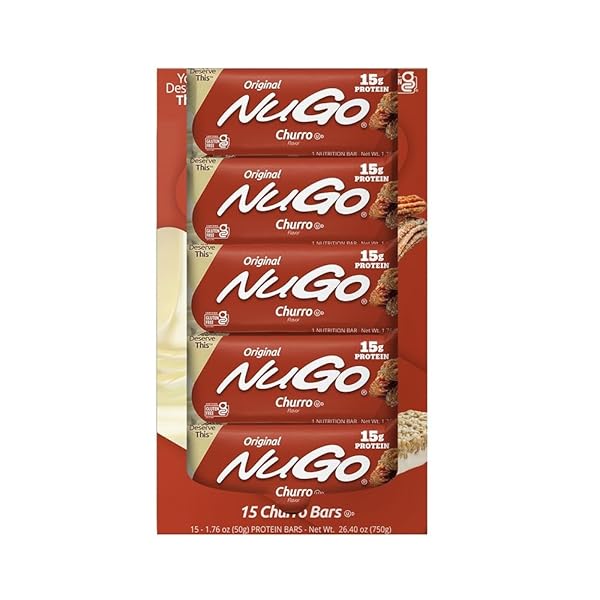 NUGO PROTEIN BAR, CHURRO, 11G PROTEIN, GLUTEN FREE, 15 COUNT