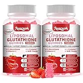 Aouewnk 2 Packs 2500MG Liposomal Glutathione Gummies Supplement - Support Skin & Liver Function, 98% Bioavailability, with L-Glutathione & Milk Thistle to Support Antioxidant & Enhance Immunity