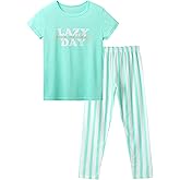 Jashe Girls Pajamas Top & Pants Green Stripe Size 16