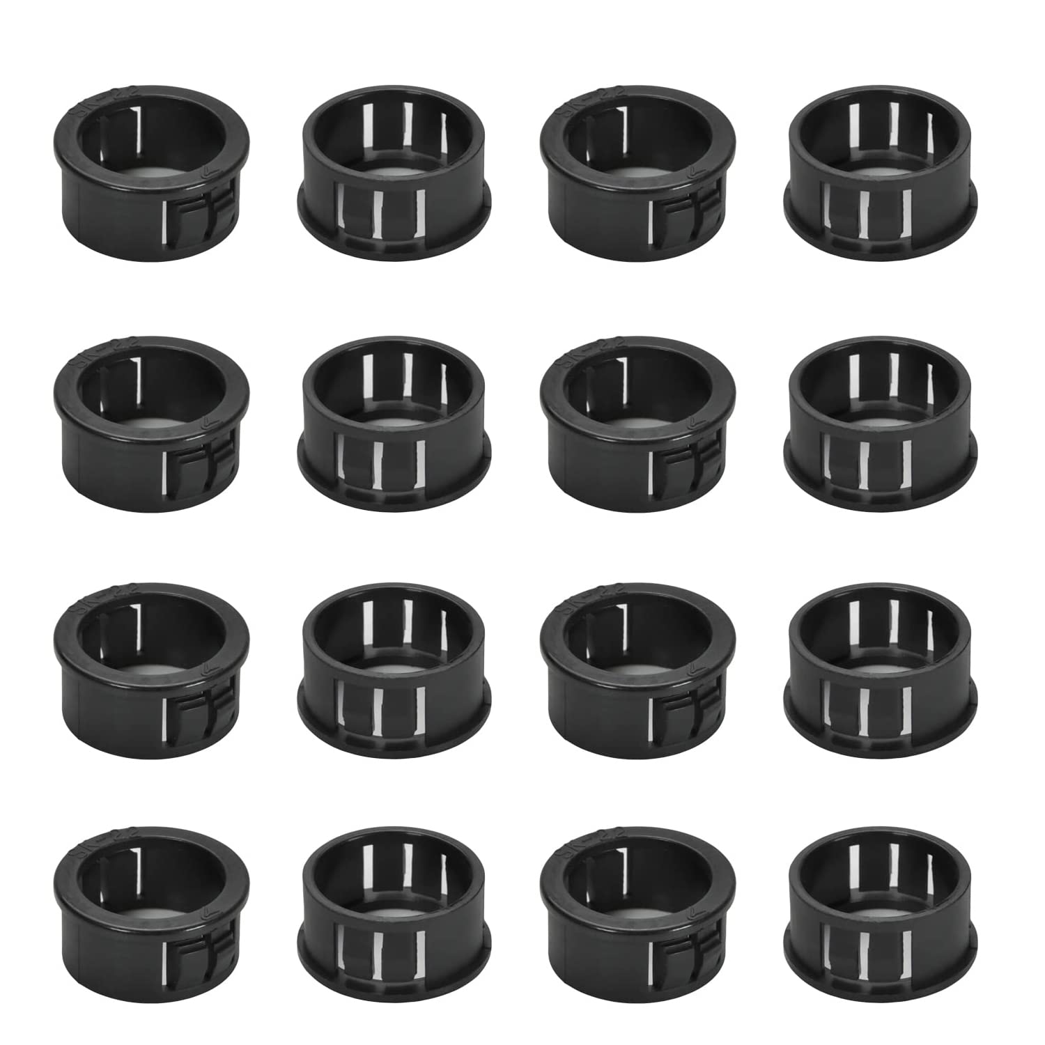 Fielect 100Pcs Cable Snap Bushing Grommet 22mm SK-22 Black Nylon Snap in Cable Hose Bushing Grommet Protector Round Snap Panel Locking Hole Plugs Cover Black