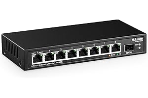 MokerLink 8 Port 2.5Gigabit Ethernet Switch with 10G SFP Slot, 8 x 2.5G Base-T Ports Compatible with 10/100/1000Mbps, Metal U