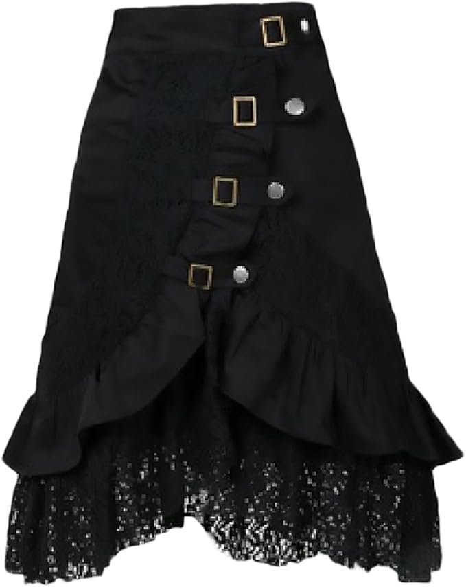 Skirt Ladies Summer Elegant Splice Lace Gothic Skirts Punk Unique