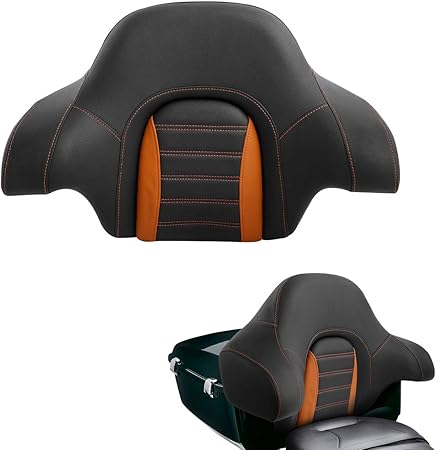 Amazon Huili Jphome キング ツアーバック ラップランド 背もたれ バックレスト ハーレー ストリート エレクトラ グライド 14 対応 ブラック オレンジ バックレスト 車 バイク