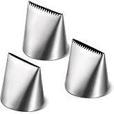 Ptwola 3 PCS Piping Tips Set Large Frosting Piping Kit Stainless Steel Cake Icing Nozzles Tips Decorating Tools Silver Pastry