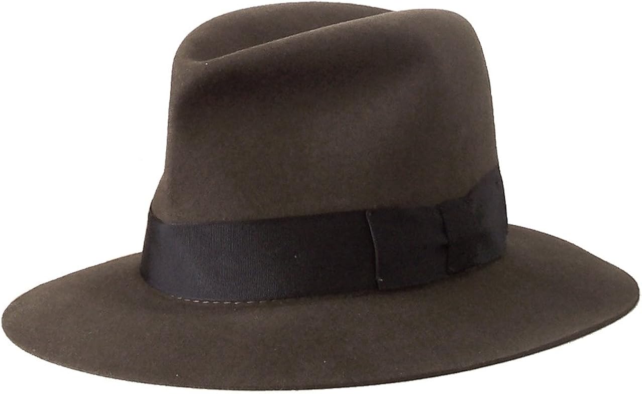 Herbert Johnson Poet Fur Felt Fedora Hat, Light Sable Brown (55cm