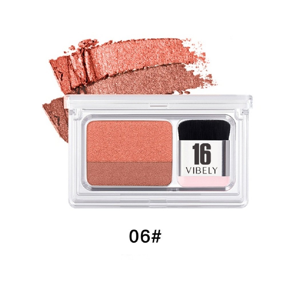 Dual-Color Shimmer Eyeshadow, Spdoo Two Colors Long Lasting Pigment Shimmer Lazy Eyeshadow Palette