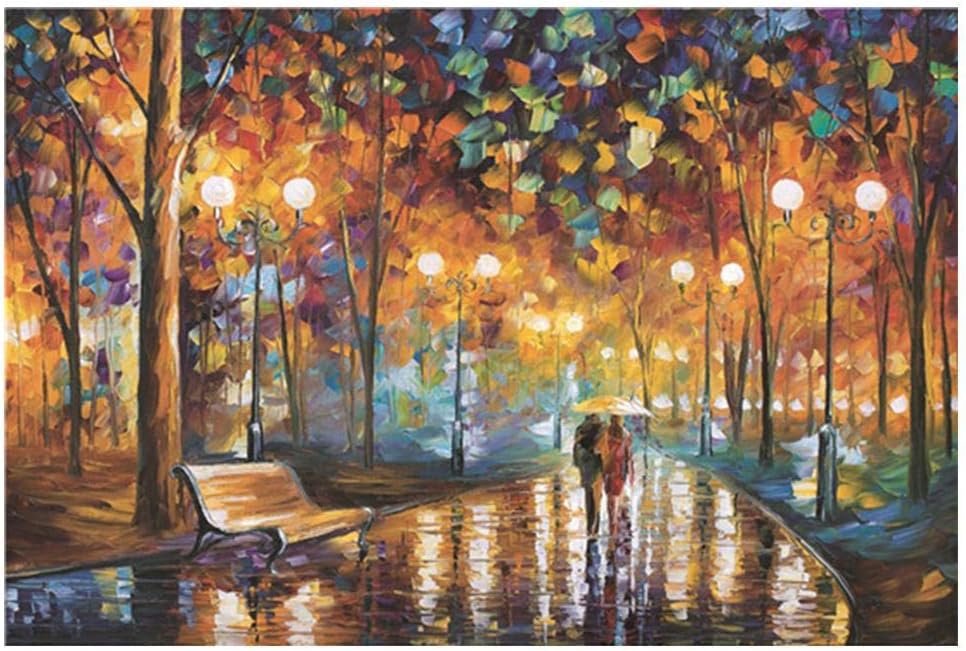 1000 Pieces Jigsaw Puzzles for Kids View Painting for Adults Education Stress Reliever Puzzles Stay at Home (Rainy Walk)