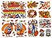 Thanksgiving and Fall Leaves Window Clings Decals Decorations Kit
