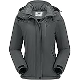 CAMELSPORTS Women's Waterproof Ski Jacket Warm Winter Snow Coat Hooded Fleece Mountain Insulated Snowboarding Jacket