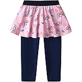 DXTON Kid Girls Leggings with Skirt Toddler Girl Printed Tutu Skirt Pant Birthday Party 3-12 Years