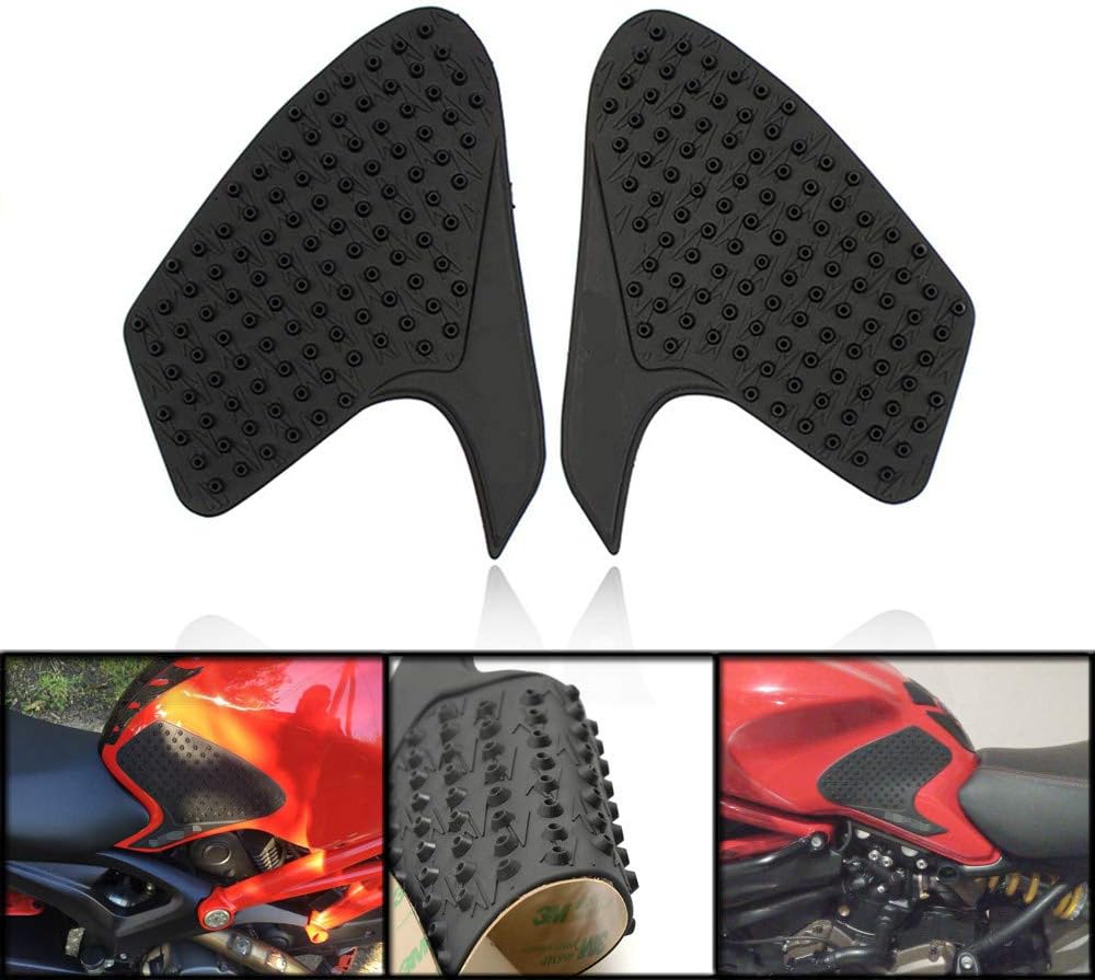 Motorcycle Gas Tank Pad Traction Side Pads Gas Fuel Knee Grip Decal Protector Compatible with Ducati MONSTER 696 695 796 1100S 2000-2015