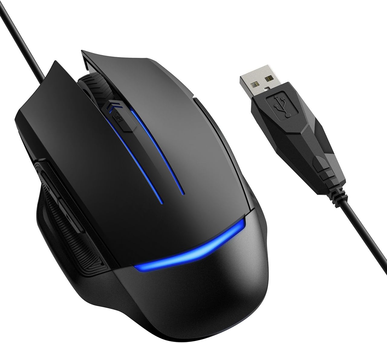 Gaming Mouse, (Newest Version) Pictek Wired Optical 7 Colors Changing LED Mouse 3200 DPI 6 Button Ergonomic Anti-Slip Pattern Compatible OWS10/8/7/XP/Vista/Linux
