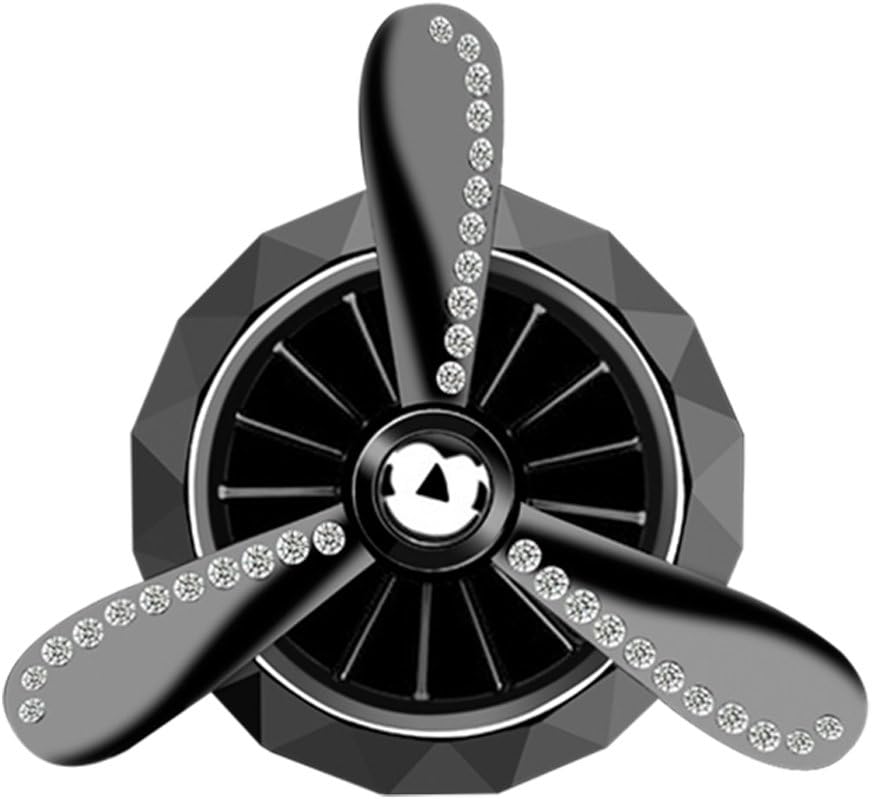 JarGaBo Car Air Fresheners, Aromatherapy Essential Oil Diffuser, Car Fragrance, Car Purifier and Smoke Odor Eliminator, Air Force 3 Spin Propeller (Jet Black)