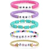 HRGEM Trendy Korea-Pop Colorful Beaded Bracelets Set Stackable Stretch Friendship Bracelets Cosplay Jewelry Brithday Party Gifts for Women