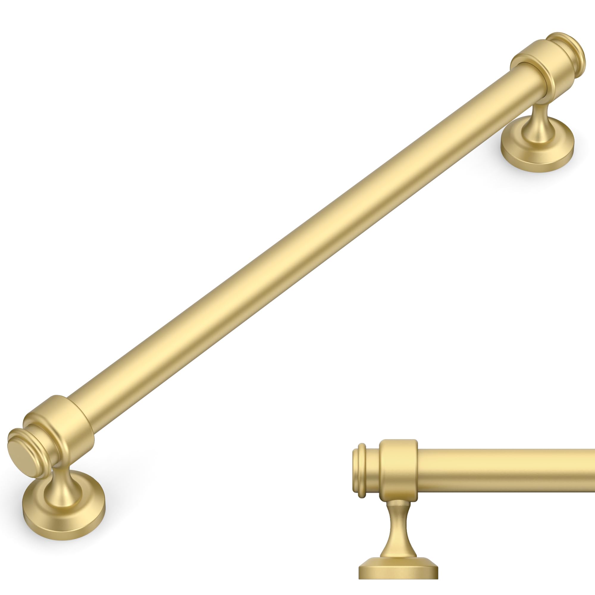 Photo 1 of Amerdeco 10 Pack Brushed Gold Cabinet Pulls 10 Inch Hole Centers Cabinet Handles for Kitchen Cabinet Hardware for Bathroom Drawer Handles IH0007