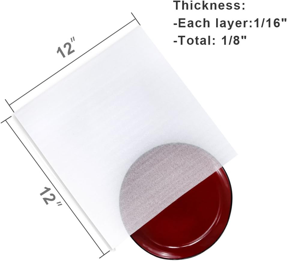 Foam Pouches UCGOU 12 x 12 Inch Cushion Foam Pouch as Dish Wrap and Glassware Packing Supply- Safely Wrap Dishes, Glass and Furniture, Packing Supplies Used for Moving 50 Pack: Office Products