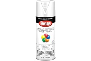 Krylon K05545007 COLORmaxx Spray Paint and Primer for Indoor/Outdoor Use, Gloss White 12 Oz (Pack of 1)