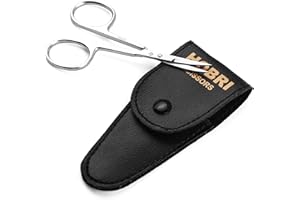 GENERIC Cuticle Scissor, Extra Fine for Women and Men, Curved Stainless Steel Precise Pointed Tip Grooming Blades, Manicure, Pedicure, Trim Nail, Eyebrow, Eyelash, and Dry Skin, Hobri International, Silver