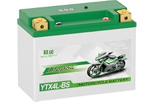 SDULIBITIY YTX4L-BS Lithium Motorcycle Battery LiFePO4 12V 2.5Ah 200CCA High Performance Power Sports, Compatible ATV, UTV, PWC, Seadoo, Polaris and Generator Battery