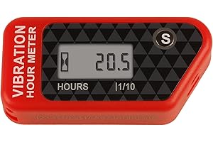 Taikemeti Wireless LCD Digital Hour Meter Maintenance Function Guage Waterproof Design Vibration Hour Meter for ATV, Trailers