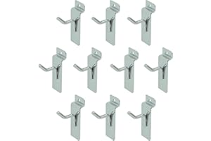 TWING Metal Slat Wall Hooks for Slat Wall Board Shelf Shelving, Slat Panel Display 2 inch (Pack of 10pcs)