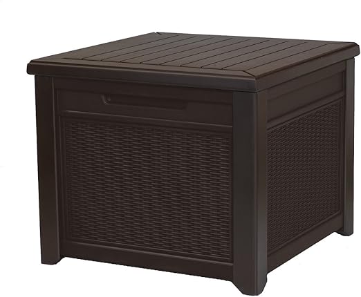 Keter Cube ratán Cojín Caja, 208 L, marrón, 72, 2 x 71 x 59 cm: Amazon.es: Jardín