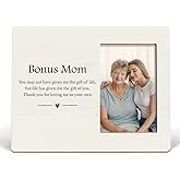 Wheatwin Bonus Mom Picture Frame 4x6 Photo - Stepmom Gift from Daughter, Son, Stepkids for Mother's Day, Christmas
