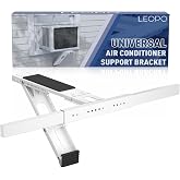 LEOPO No Drilling Air Conditioner Support Bracket, Holds Up to 165lbs | Heavy Duty Outdoor Window AC Bracket, HVAC Brackets Fits Single &amp; Double-Hung Windows, for 5000-12000 BTU Units