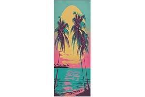 PaChyLuu Hawaiian Sunset Palms Yoga Towel Non Slip Absorbent Microfiber Yoga Mat Towel for Hot Yoga Pilates Workout Women Men