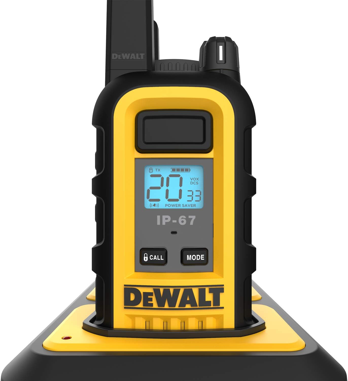 DEWALT DXFRS300 1 Watt Heavy Duty Walkie Talkies - Waterproof, Shock Resistant, Long Range & Rechargeable Two-Way Radio with VOX (6 Pack w/ Gang Charger) (DXFRS300-BCH6)
